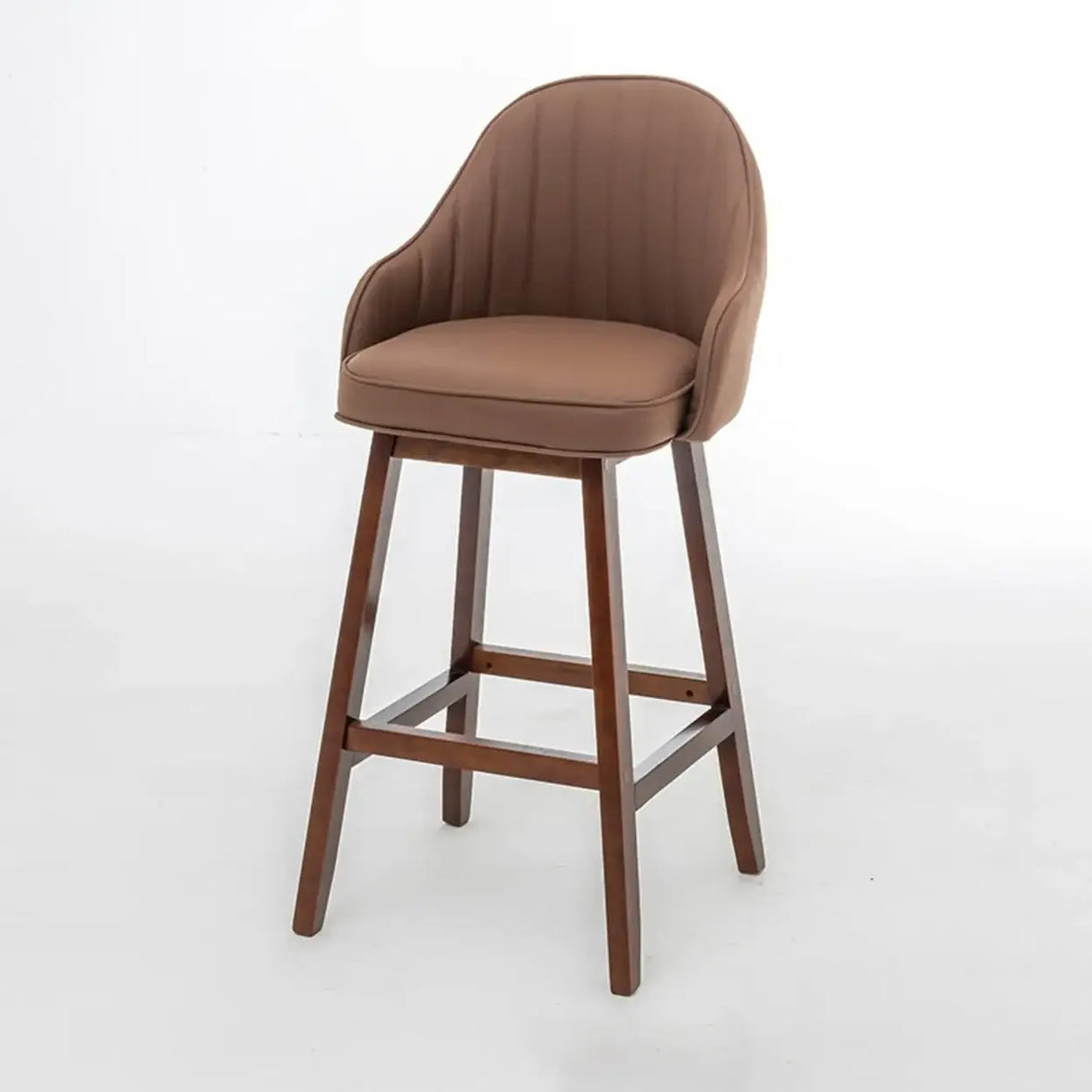 Scandi-Modern Ergonomic Upholstered Tufted Bucket Bar Stool Image - 20