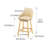 Scandi-Modern Ergonomic Upholstered Tufted Bucket Bar Stool Image - 23