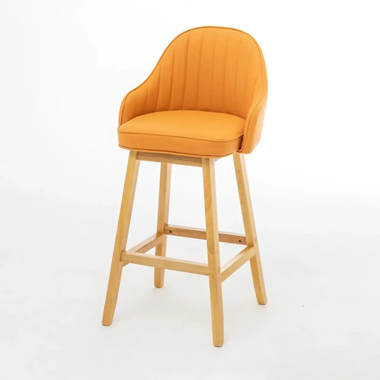 Scandi-Modern Ergonomic Upholstered Tufted Bucket Bar Stool Image - 5