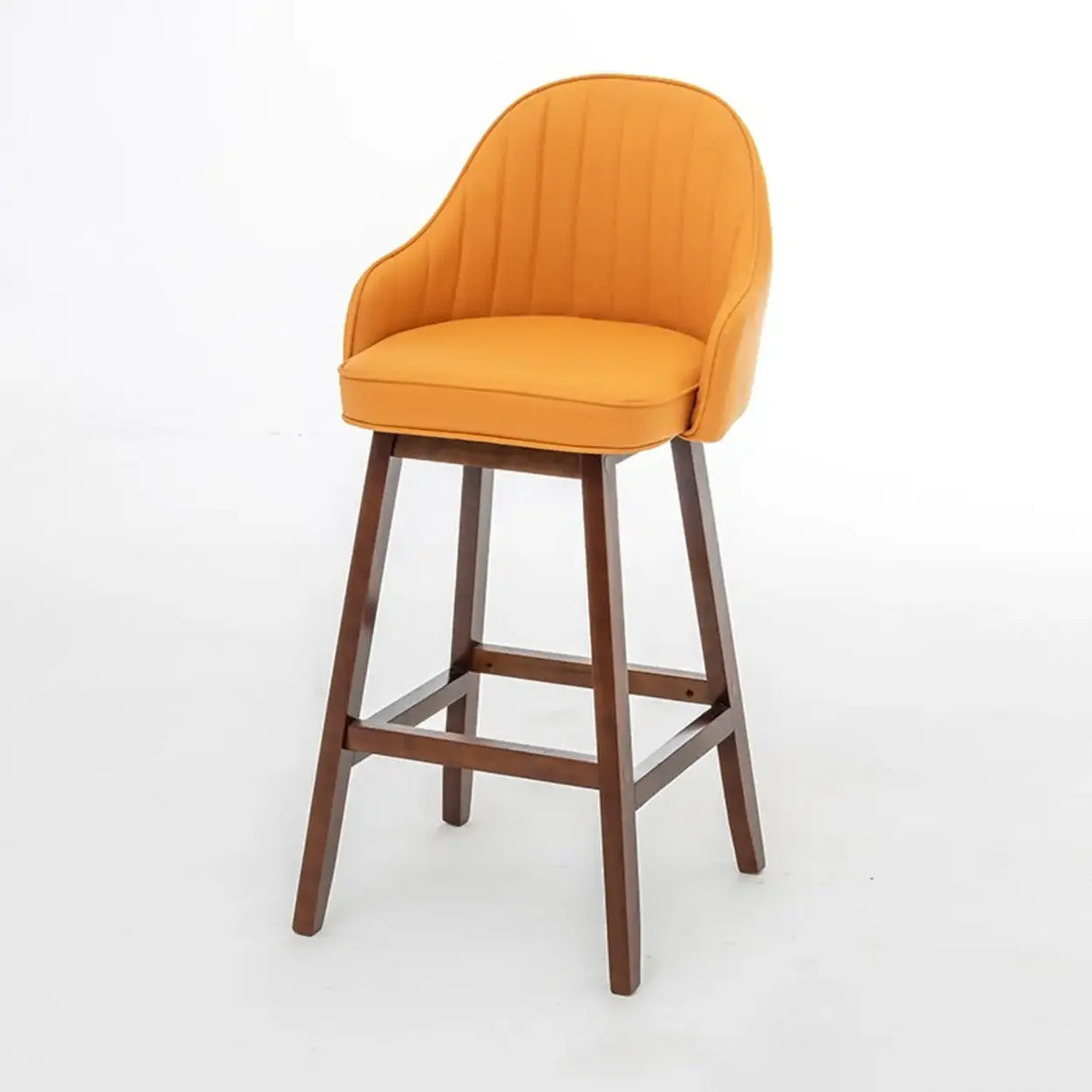 Scandi-Modern Ergonomic Upholstered Tufted Bucket Bar Stool Image - 6
