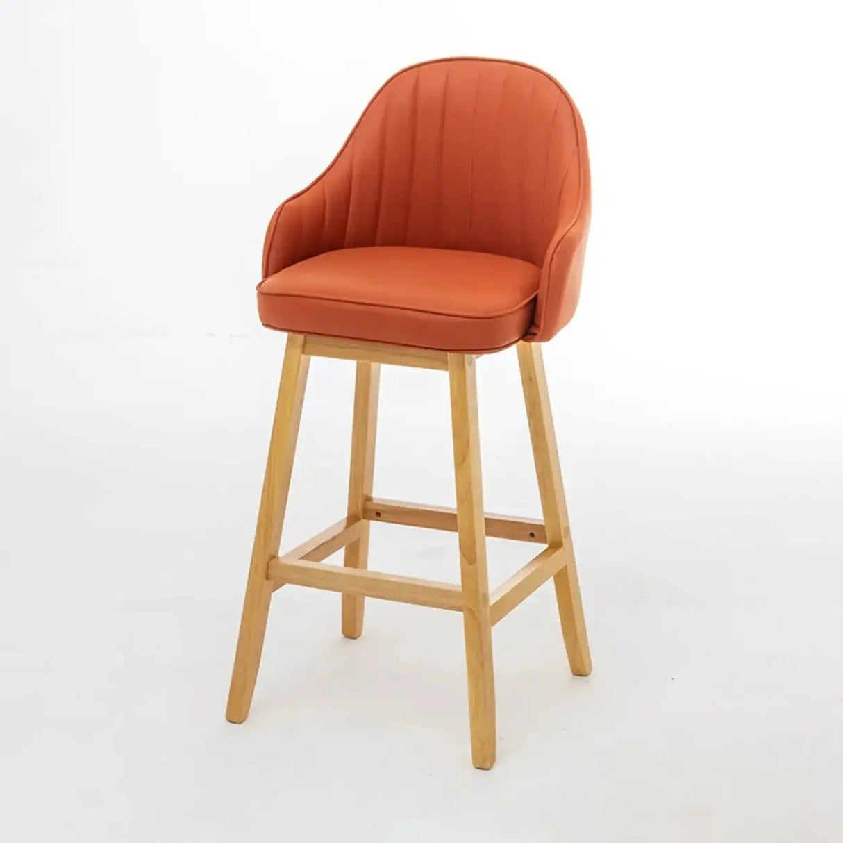 Scandi-Modern Ergonomic Upholstered Tufted Bucket Bar Stool Image - 7