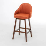 Scandi-Modern Ergonomic Upholstered Tufted Bucket Bar Stool Image - 8