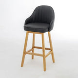 Scandi-Modern Ergonomic Upholstered Tufted Bucket Bar Stool Image - 9