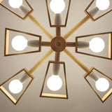 Scandinavian 2 Tiers Branching Wooden Geometric Chandelier Image - 10