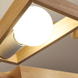 Scandinavian 2 Tiers Branching Wooden Geometric Chandelier Image - 12