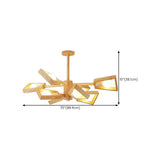 Scandinavian 2 Tiers Branching Wooden Geometric Chandelier Image - 15