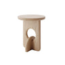 Scandinavian Abstract Base Small Round Top Wood Side Table Image - 7