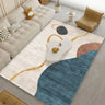 Scandinavian Abstract Non-Slip Beige Vinyl Area Rug Image - 7