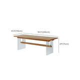 Scandinavian Acrylic Trestle Rectangular Wood Dining Table Image - 13