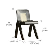 Scandinavian Armless Wood Rattan Slat Back Dining Chair #size