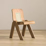 Scandinavian Armless Wood Rattan Slat Back Dining Chair Image - 8