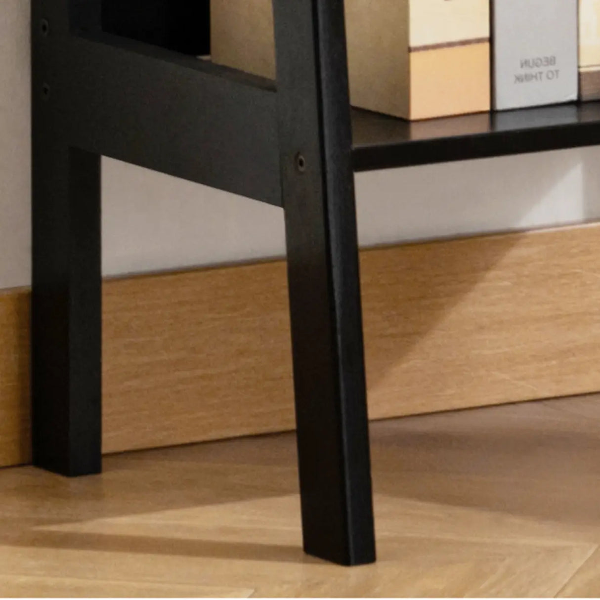 Scandinavian Bamboo Vertical Bookshelf with High Legs Image - 12