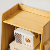 Scandinavian Bamboo Vertical Bookshelf with High Legs Image - 14