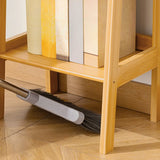 Scandinavian Bamboo Vertical Bookshelf with High Legs Image - 16