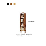 Scandinavian Bamboo Vertical Bookshelf with High Legs Image - 22