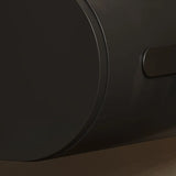 Scandinavian Black White Oval Nightstand with Drawers Image - 6