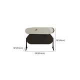 Scandinavian Black White Oval Nightstand with Drawers #size