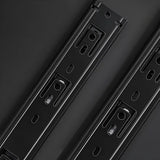 Scandinavian Black Wood Drawers Rectangle TV Stand Image - 4