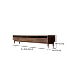 Scandinavian Brown Walnut Long TV Stand with Drawers Image - 14