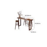 Scandinavian Brown Wood Rectangular Sled Slim Bar Table Image - 17