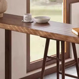 Scandinavian Brown Wood Rectangular Sled Slim Bar Table Image - 7
