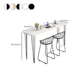 Scandinavian Chic White Rectangular Metal Bar Table Image - 13