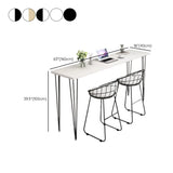 Scandinavian Chic White Rectangular Metal Bar Table Image - 14