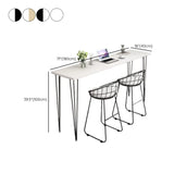 Scandinavian Chic White Rectangular Metal Bar Table Image - 15