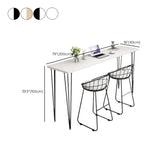 Scandinavian Chic White Rectangular Metal Bar Table Image - 16