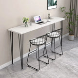Scandinavian Chic White Rectangular Metal Bar Table Image - 3