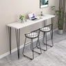 Scandinavian Chic White Rectangular Metal Bar Table Image - 3