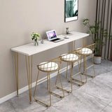 Scandinavian Chic White Rectangular Metal Bar Table Image - 4
