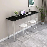 Scandinavian Chic White Rectangular Metal Bar Table Image - 7