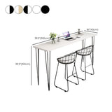 Scandinavian Chic White Rectangular Metal Bar Table #size