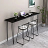 Scandinavian Chic White Rectangular Metal Bar Table Image - 9