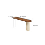 Scandinavian Clear Acrylic Pedestal Brown Wood Oval Bar Table Image - 11