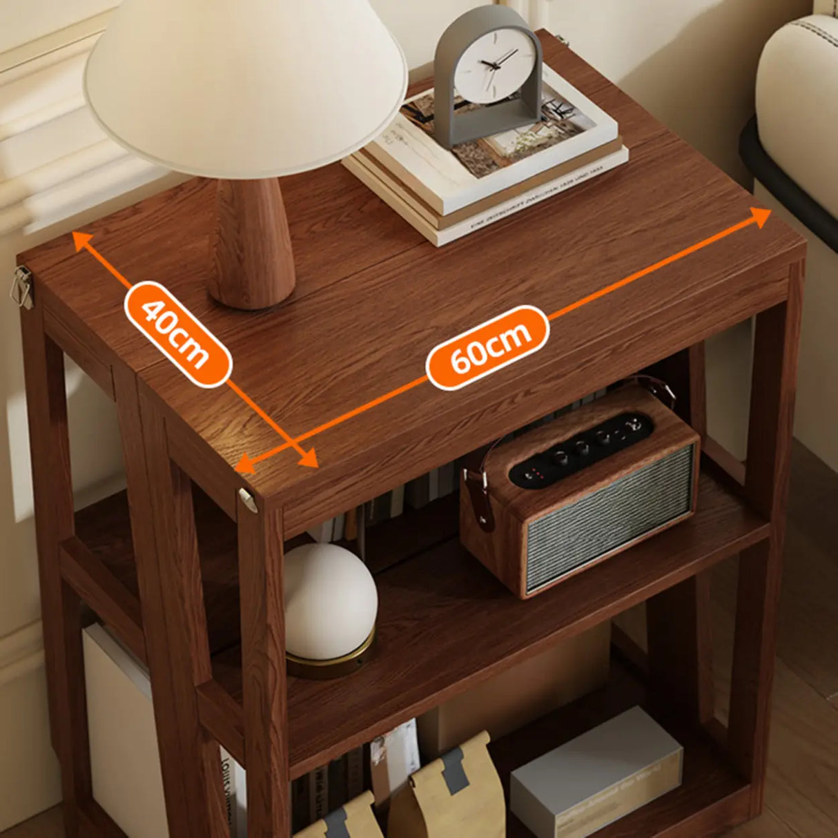 Scandinavian Corner Vertical Foldable Wood Ladder Bookshelf Image - 10