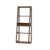 Scandinavian Corner Vertical Foldable Wood Ladder Bookshelf Image - 2
