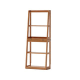 Scandinavian Corner Vertical Foldable Wood Ladder Bookshelf Image - 3