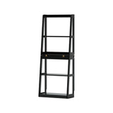 Scandinavian Corner Vertical Foldable Wood Ladder Bookshelf Image - 5