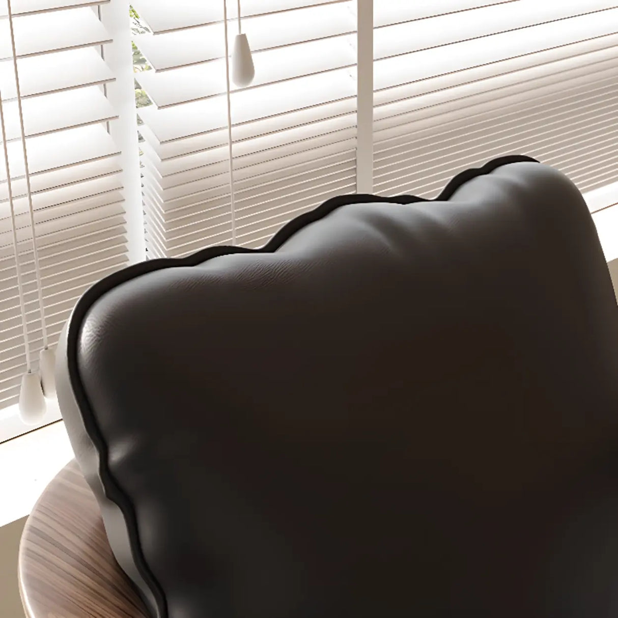 Scandinavian Curved Back Rope Cushion Wood Arm Dining Chair Image - 9