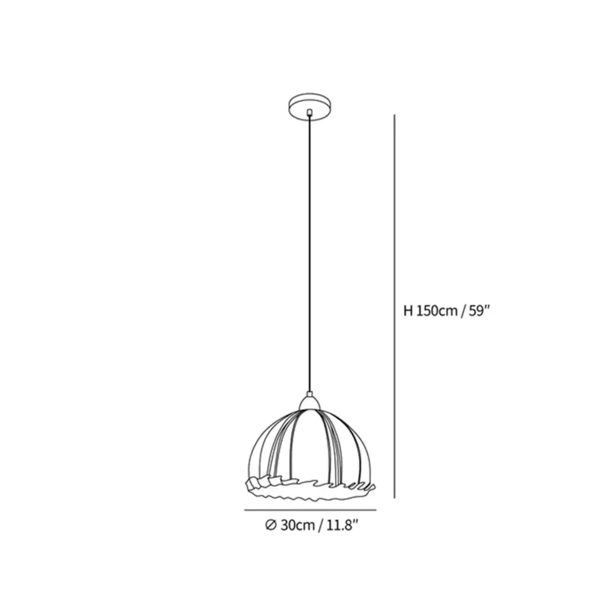 Scandinavian Dining Room Fabric White Dome Pendant Light 