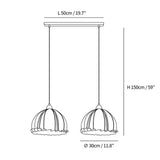 Scandinavian Dining Room Fabric White Dome Pendant Light Image - 30