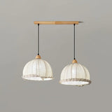 Scandinavian Dining Room Fabric White Dome Pendant Light Image - 8