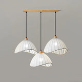 Scandinavian Dining Room Fabric White Dome Pendant Light Image - 9