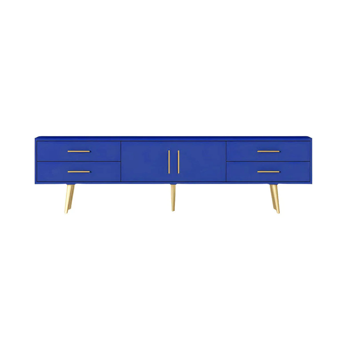 Scandinavian Engineered Wood TV Media Stand Matte Finish Media Console with Drawers Image - 10