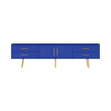 Scandinavian Engineered Wood TV Media Stand Matte Finish Media Console with Drawers Image - 10