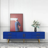 Scandinavian Engineered Wood TV Media Stand Matte Finish Media Console with Drawers Image - 4