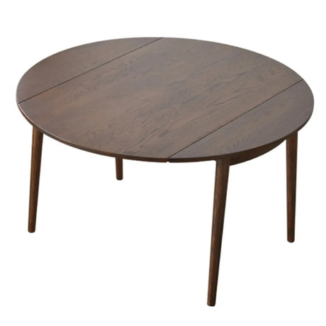 Scandinavian Extendable Round Natural Wood Dining Table Image - 2