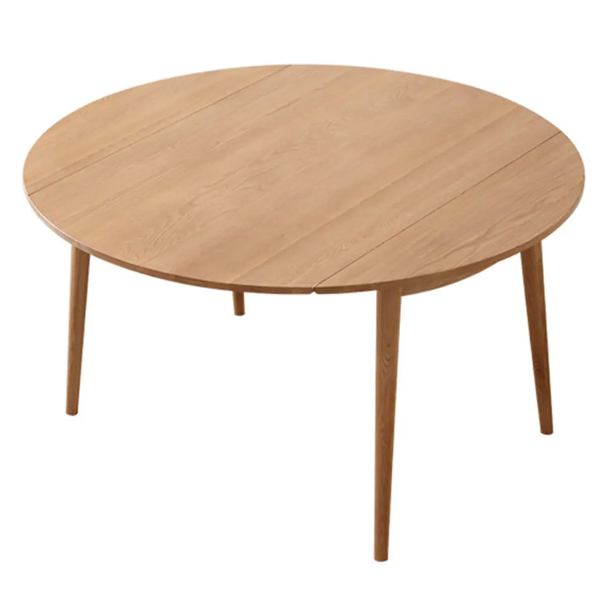 Scandinavian Extendable Round Natural Wood Dining Table Image - 3